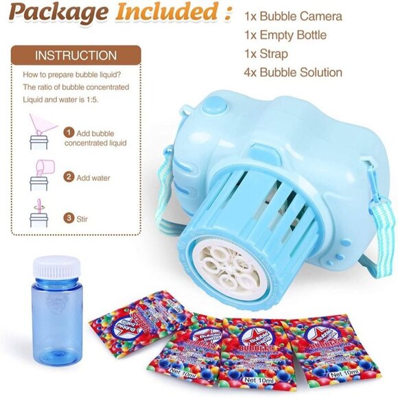 Bubble Machine Toys for Kids, Camera Bubble Maker - Picture 4 of 7